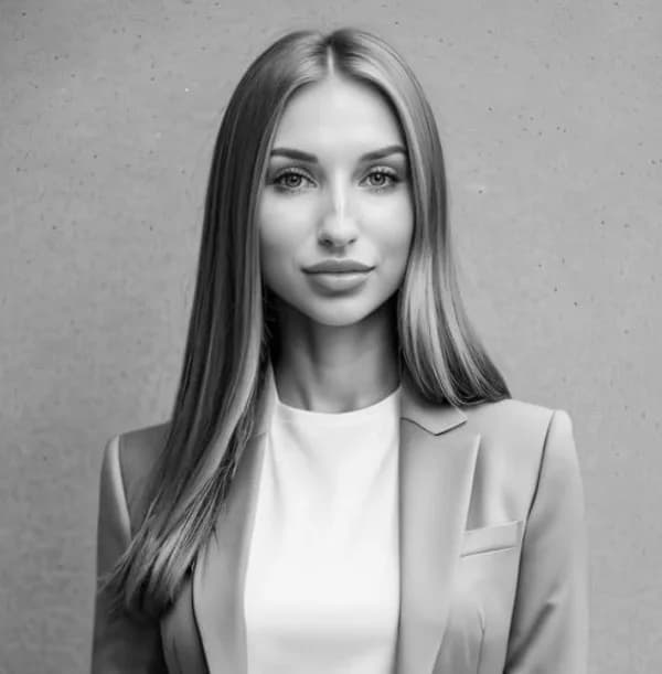 Porträtt av Karina Gerashchenko